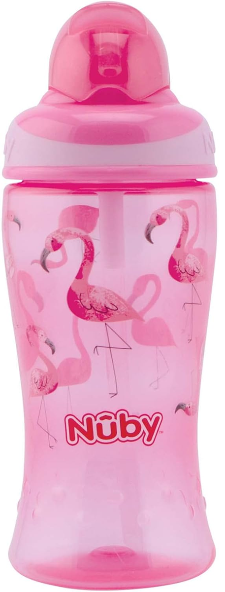 NUBY Flip-it Cup kubek niekapek ze słomką 12 m+ 360 ml