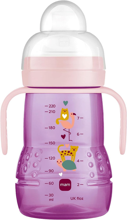 MAM Trainer+ antilekbeker 220 ml met 2 drinktuiten, 4 m+