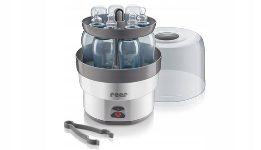 REER VapoMax STERILIZZATORE A VAPORE per 6 bottiglie + pinze