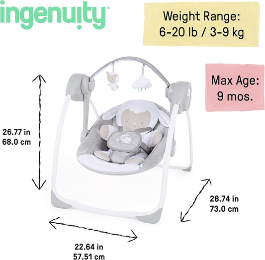 INGENUITY Comfort2GO sdraietta SUONI VIBRAZIONI Cuddle Lamb "O"