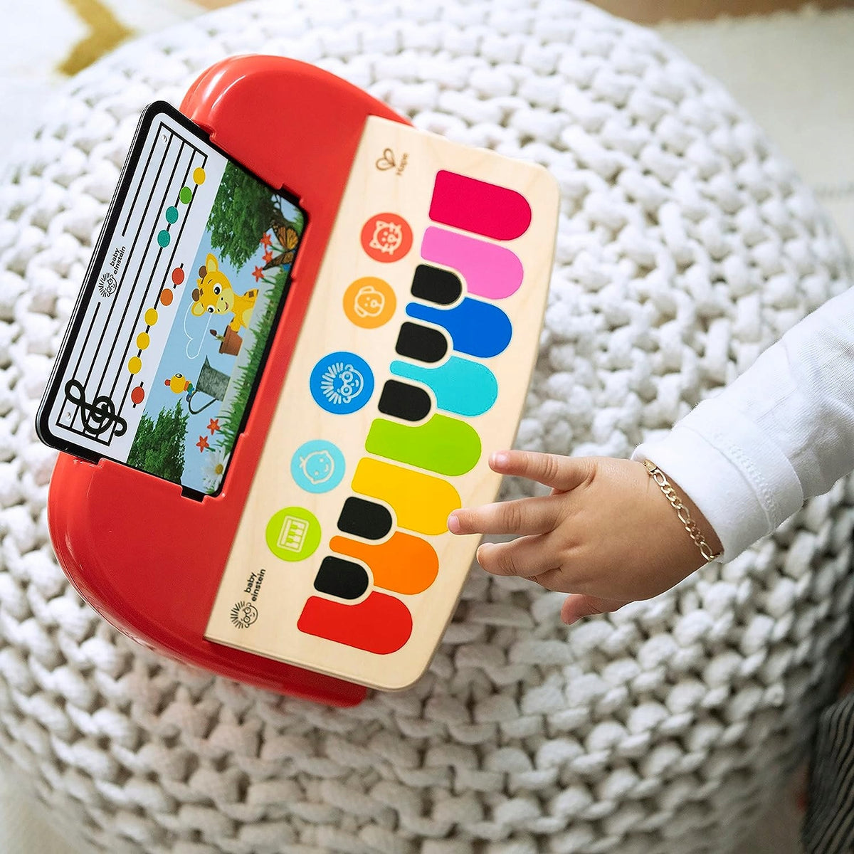 HAPE Cal's First дървено пиано с докосване с нотки 6 мелодии