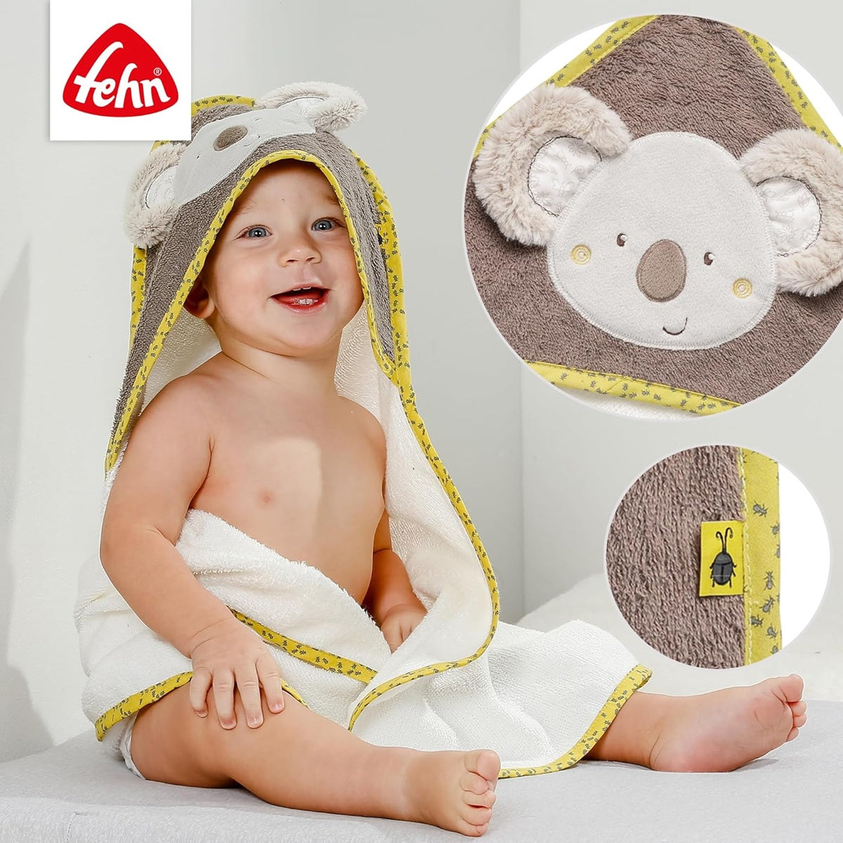 Prosop cu glugă din bumbac FEHN Koala Australia 80 x 80 cm