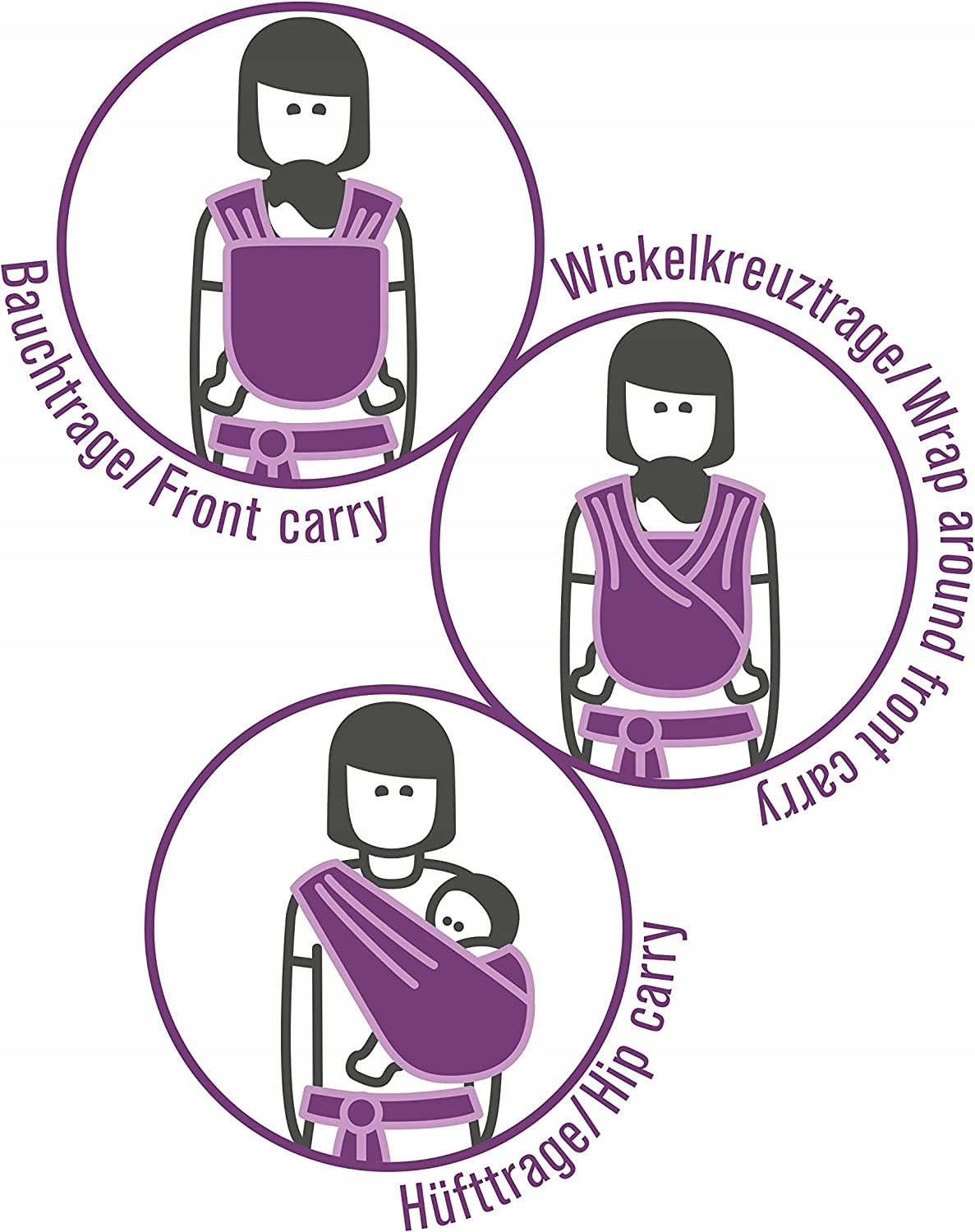 MANDUCA SLING chusta do noszenia dziecka, front carry, wrap around front carry i hip carry