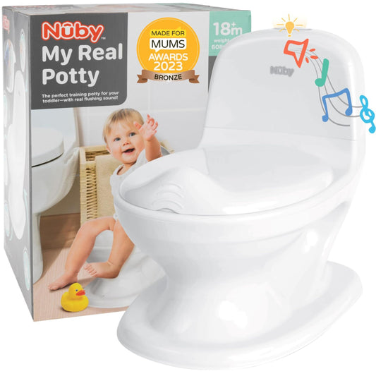 Nuby My Real Potty εκπαιδευτικό γιογιό για παιδιά 18m+ με ήχο καζανακιού