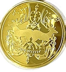 BRADOC Οδοντόνερα επίχρυσο μεταλλικό νόμισμα για κάτω από το μαξιλάρι 4 εκ. ΕΛΑΦΙΑ