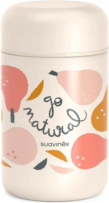 SUAVINEX Go Natural oceľová termoska na jedlo 400 ml