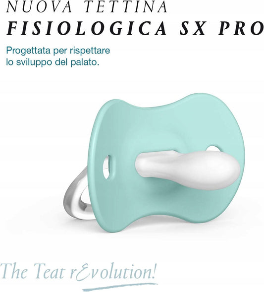 b>through the dark Set of two pacifiers with symmetrical silicone pacifiers. SX Pro silicone cap;