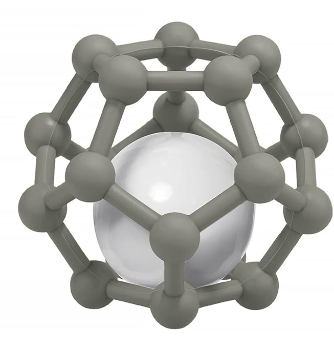 MCGMITT Teether Ball jucărie de dentiție din silicon cu zornăitoare, 8,5 x 10 cm