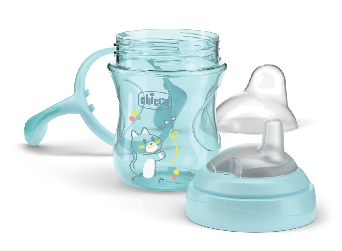 CHICCO Transition Cup kubek niekapek z ustnikiem i uchwytami 200 ml 4 m+