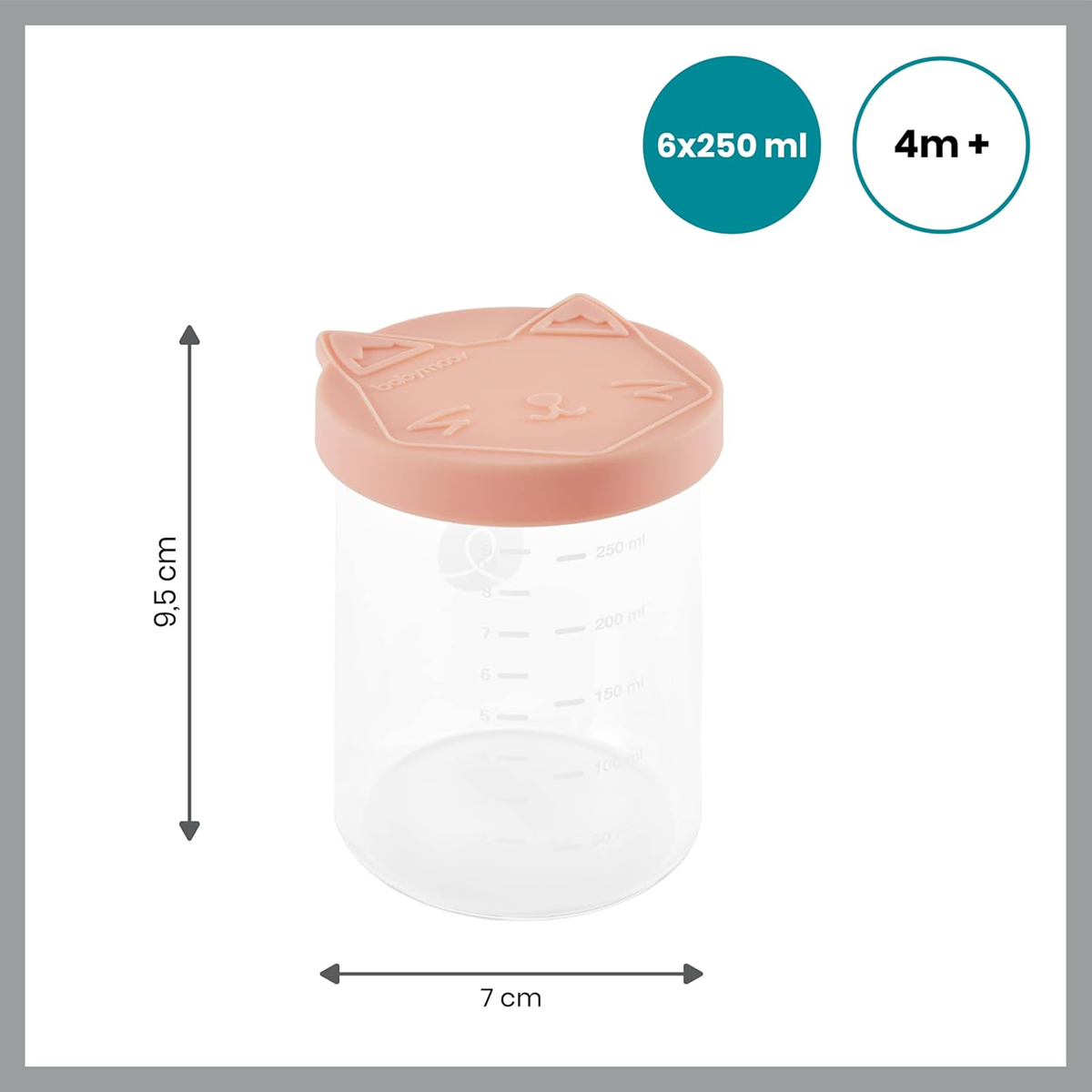 BABYMOOV ISY BOWLS recipiente DIN STICLĂ 6x250 ml