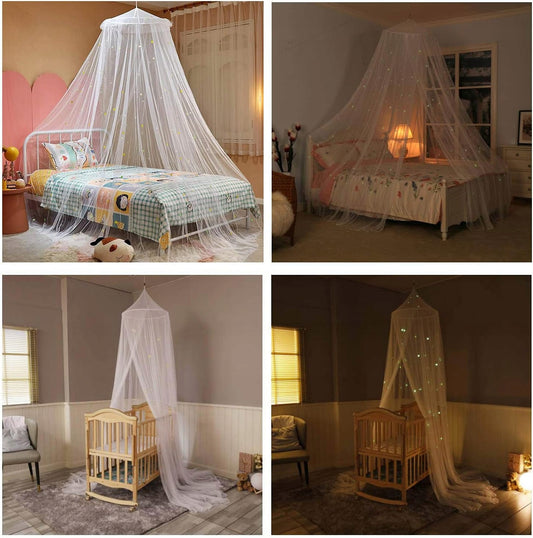 GLOW BED κουνουπιέρα για κρεβατάκι, ουρανός με φωσφορίζοντα αστεράκια – φωτογραφία προϊόντος 2