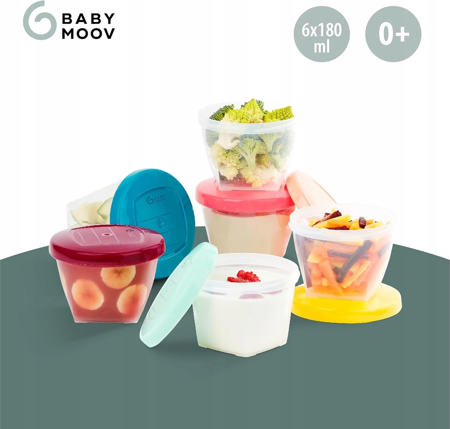 Recipiente BABYMOOV Babybols, set de 6 × 180 ml