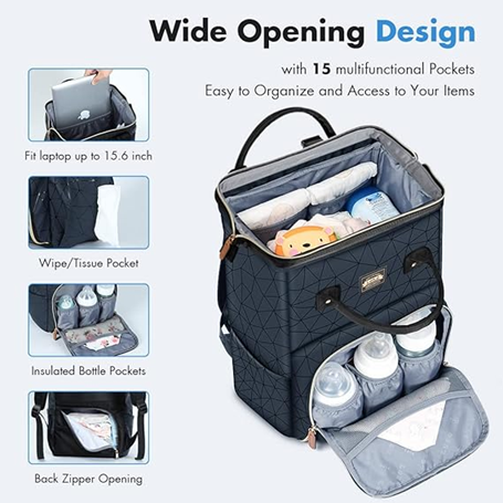 LEKEBABY rucsac pentru scutece și accesorii IMPERMEABIL