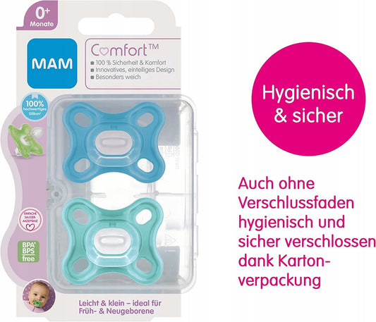 MAM COMFORT πιπίλα για πρόωρα νεογνά x2 0 μηνών+ – φωτογραφία προϊόντος 2