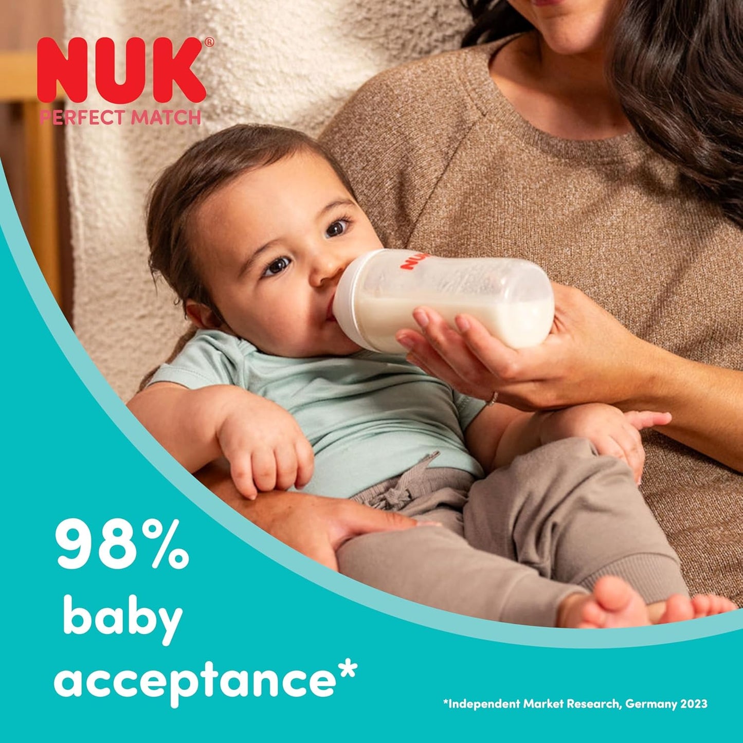 NUK Perfect Match θηλή σιλικόνης μεσαία ροή 3m+ x2