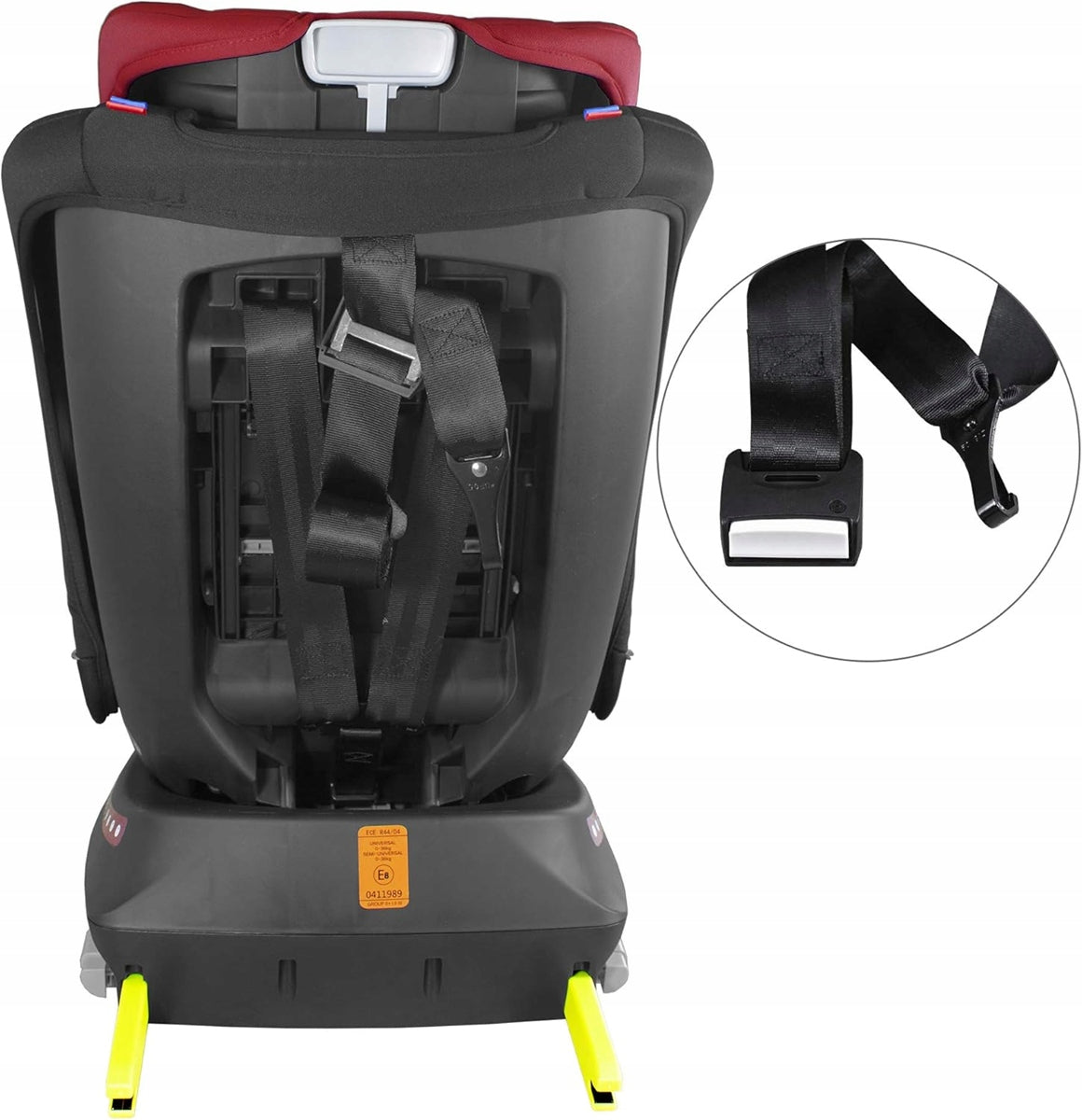 XOMAX S64 fotelik samochodowy obrót 360 gr 0/1/2/3 ISOFIX, czarny z czerwonym zagłówkiem