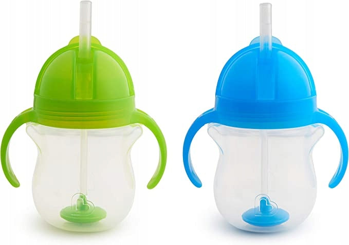 MUNCHKIN Tip&Sip cană anti-vărsare 6 luni+ 207 ml cu pai ponderat x2