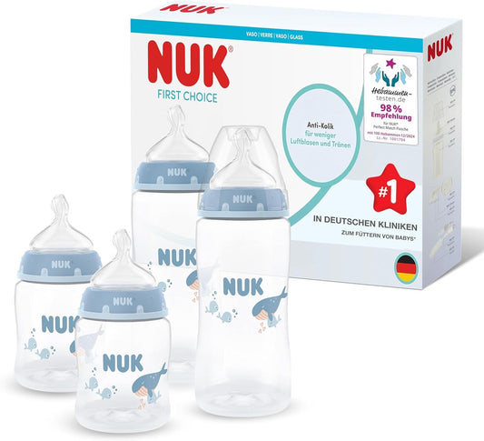 NUK First Choice σετ 4x μπουκάλι 150/300 ml θηλές S/M 0-3 μηνών+ ΦΑΛΑΙΝΑ