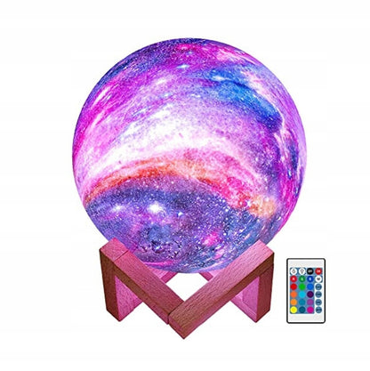 BAKTH Galaxy λάμπα νυκτός φεγγάρι 16 χρώματα + τηλεχειριστήριο και βάση ΦΕΓΓΑΡΙ