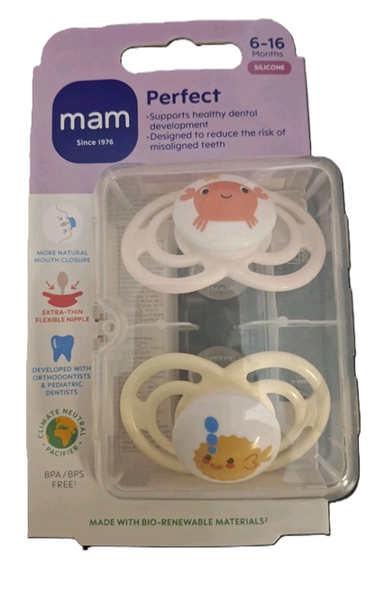 MAM Perfect πιπίλα x2 6-16 μηνών + κουτί