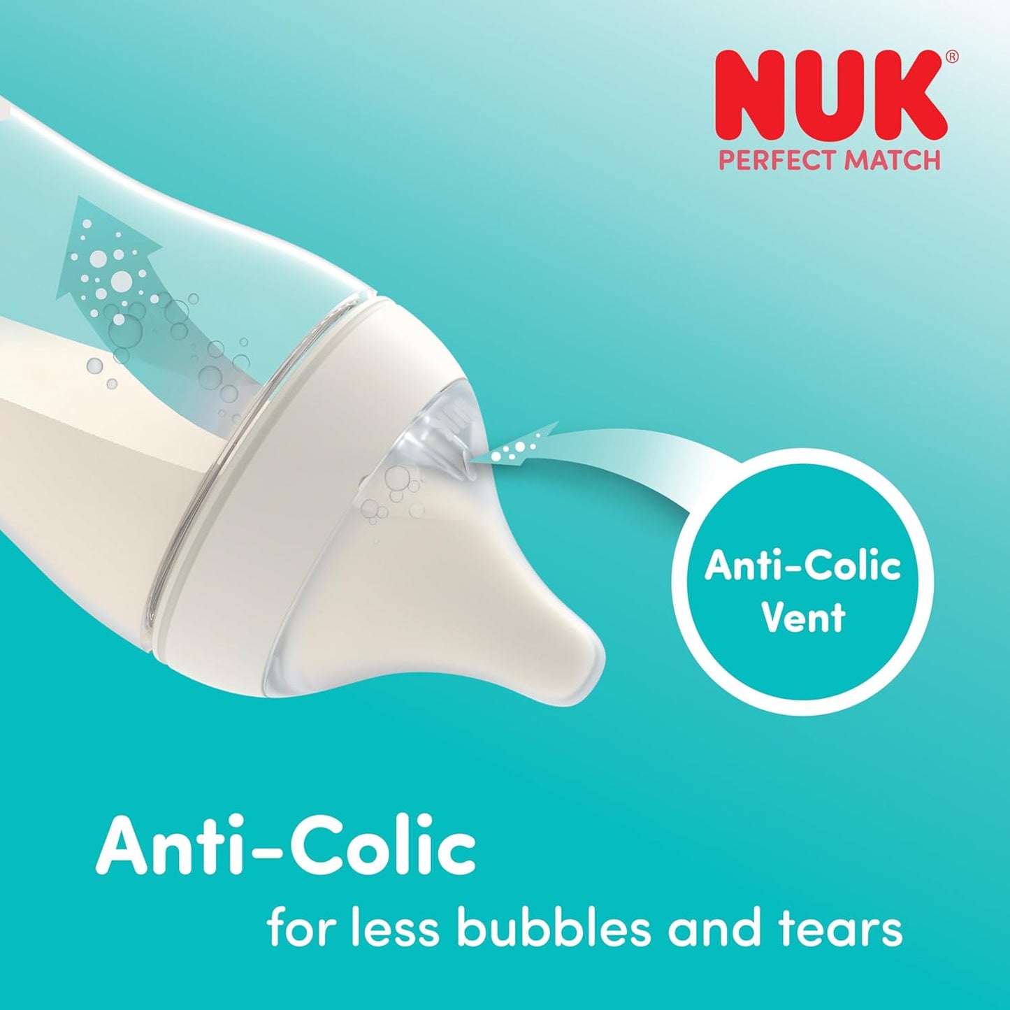NUK Perfect Match θηλή σιλικόνης μεσαία ροή 3m+ x2