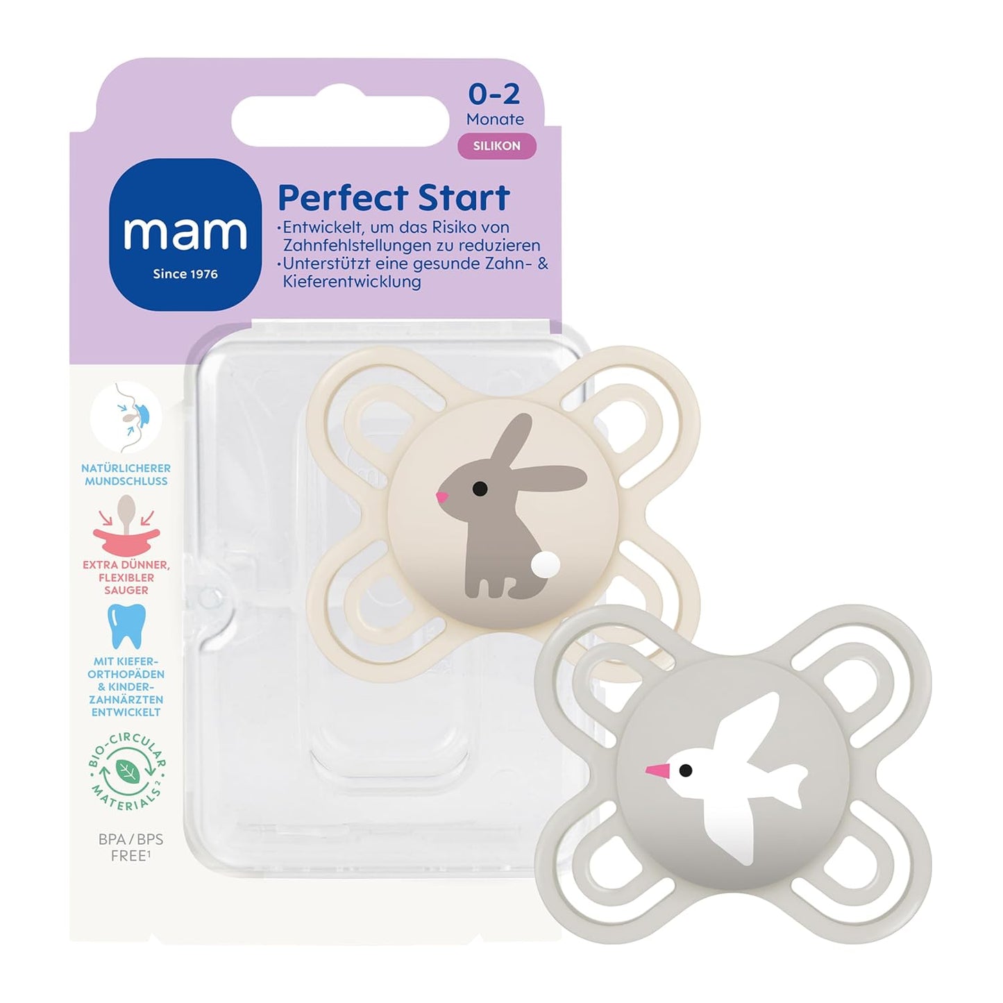 MAM Perfect Start smoczek uspokajający silikonowy 0-2m x2