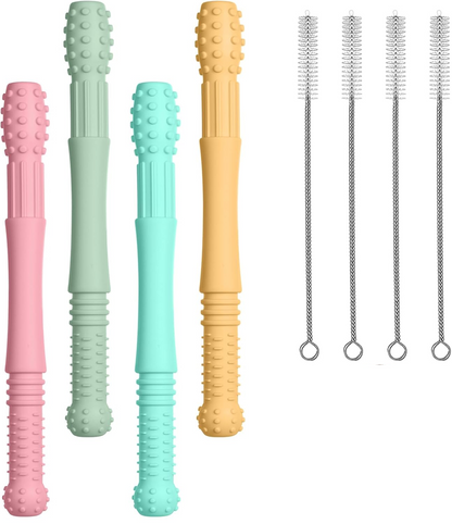 VICLOON teething tubes 4 pieces + 4 brushes