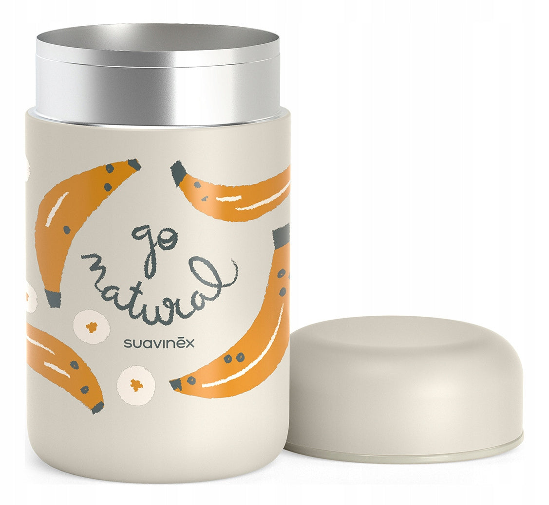 SUAVINEX Go Natural rozsdamentes acél ételtermosz 400 ml