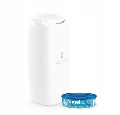 ANGELCARE kosz na zużyte pieluchy + wkład, biały kosz z wkładem na 180 pieluch