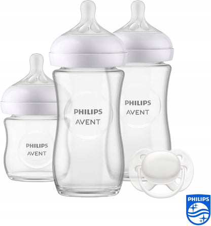 PHILIPS AVENT Natural Response zestaw 3 butelki SZKLANE + smoczek