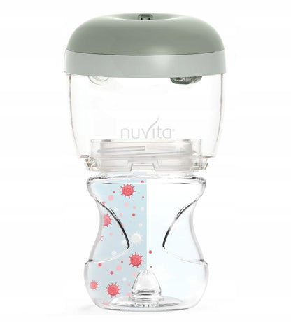 NUVITA MellyPlus 2 podręczny sterylizator UV do smoczków butelek 2 minuty, zielony
