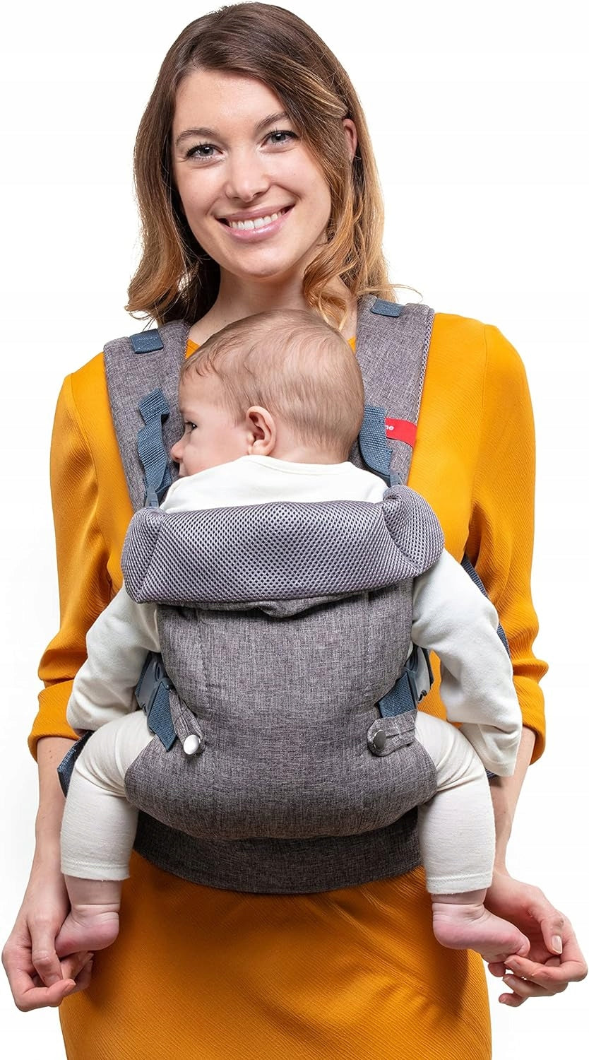 YOU+ME nosidełko ergonomiczne 4w1, szare nosidło dla niemowląt z przodu i na plecach