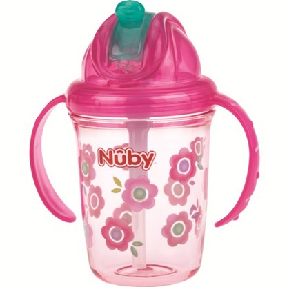 NUBY Flip-it Cup kubek niekapek ze słomką 12 m+ 240 ml