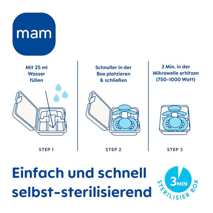 MAM Original smoczek uspokajający silikonowy 6-16 m x4, samosterylizujący box 3 min