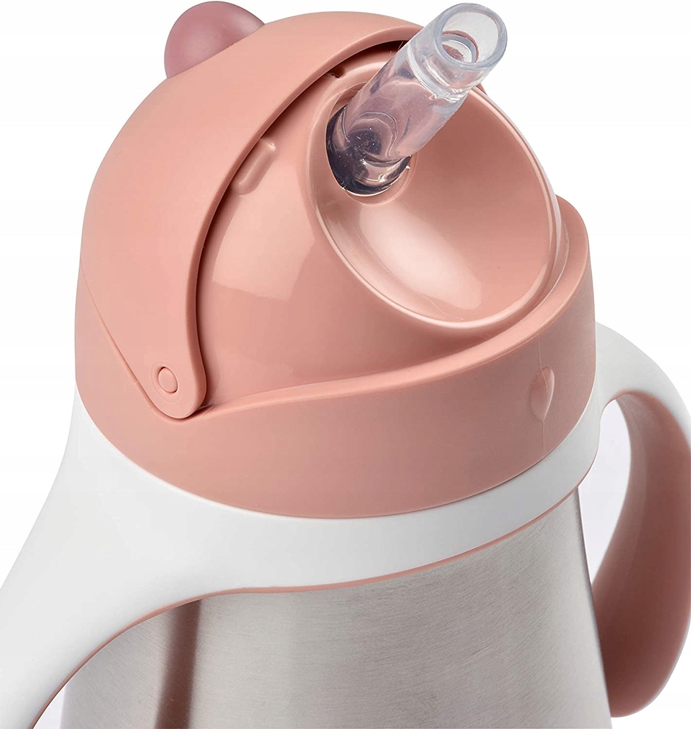 BEABA kubek niekapek ze słomką STALOWY 250 ml