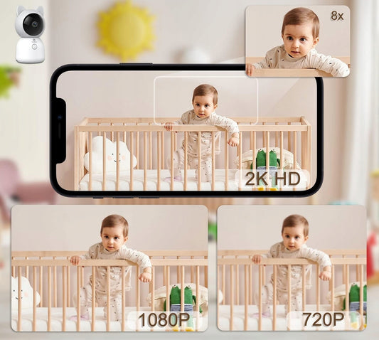 EYRIZON vigilabebés electrónico control remoto 5" 2K HD + aplicación móvil