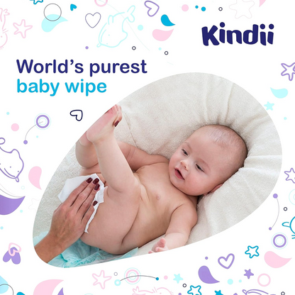 KINDII Pure Water 99 μαντηλάκια υγρά με νερό x60