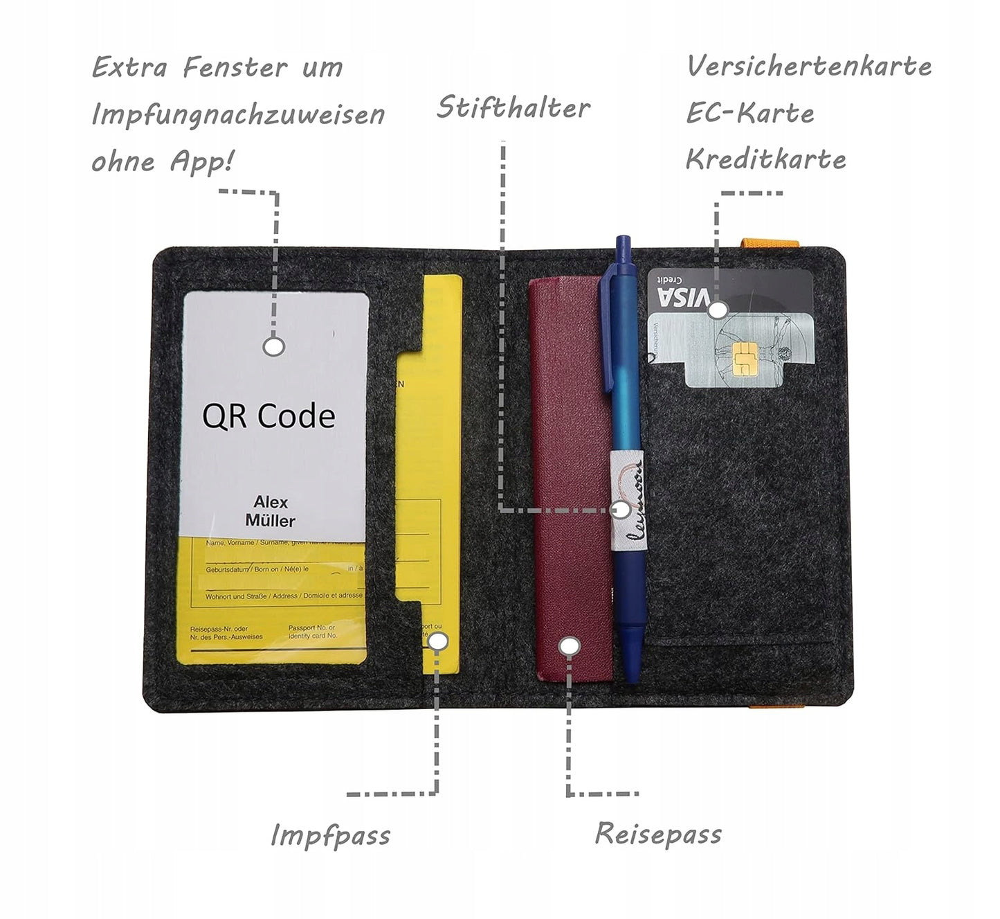 LEYMOON ORGANIZER ETUI na dokumenty kartę szczepień