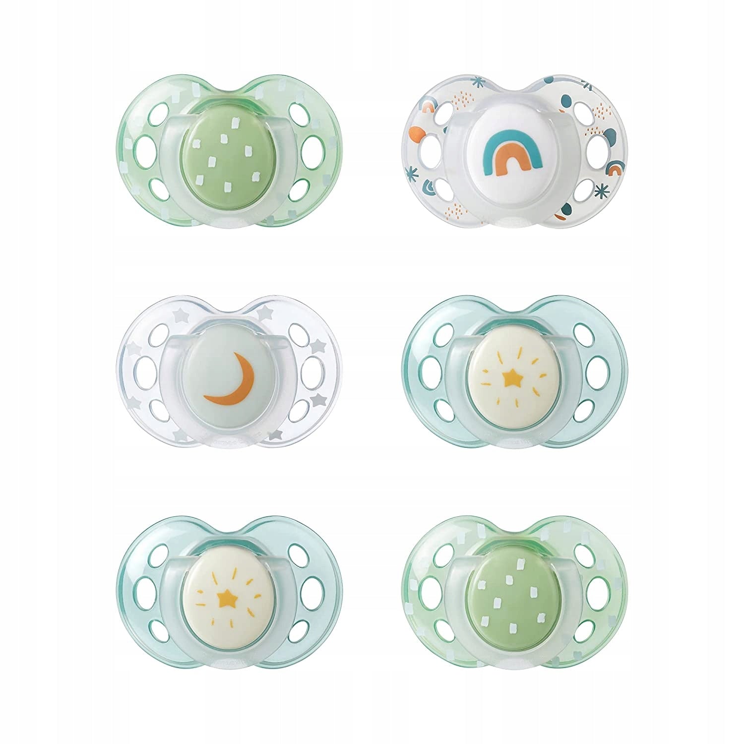 TOMMEE TIPPEE smoczki symetryczne x6 ŚWIECĄ 18-36