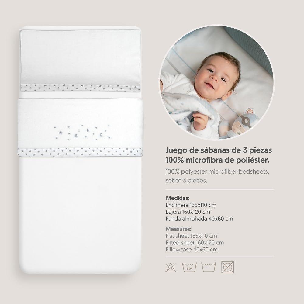 INTERBABY Bettwäsche-Set für Kinderbetten 60x120 cm Coralina