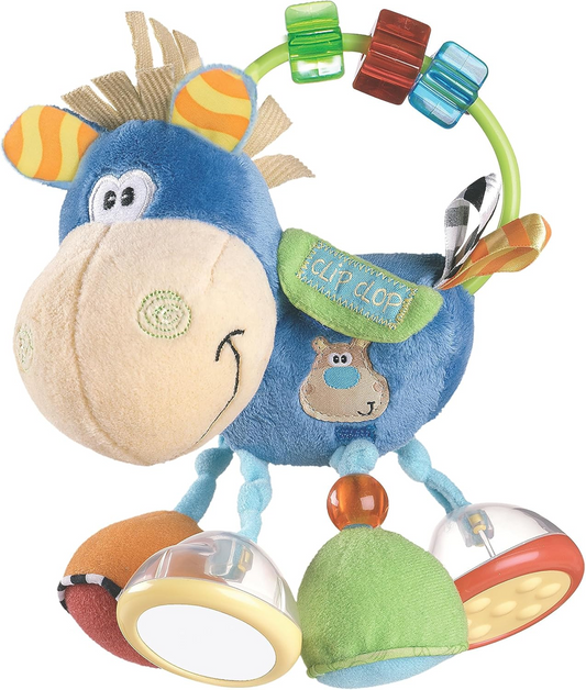 PLAYGRO Clip Clop érzékszervi játék csörgővel, tükörrel, fogantyúval