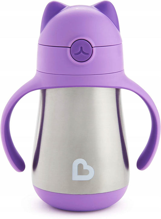 MUNCHKIN Cool Cat tasse anti-fuite avec paille EN ACIER 237 ml