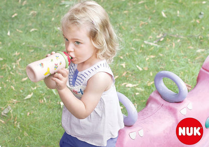 NUK Junior Cup TRINKFLASCHE 18 m+ Push-Pull-Trinktülle 300 ml CHAMÄLEON-EFFEKT