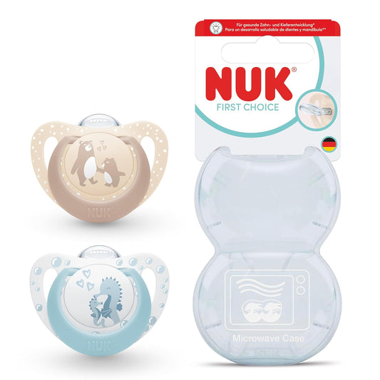 NUK First Choice σιλικόνη πιπίλα-ηρεμιστικό x2 0-6m