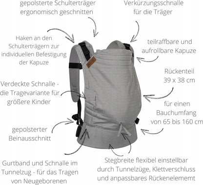 HOPPEDIZ BUCKLE 4w1 nosidełko ergonomiczne 3,5- 20kg