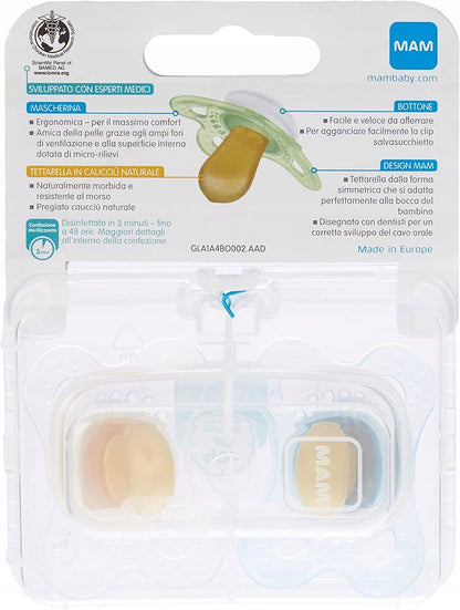 MAM ORIGINAL smoczek uspokajający 2-6m box steryli KAUCZUK
