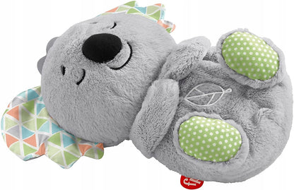 FISHER-PRICE śpiący KOALA oddychający brzuszek, szary pluszowy uspokajacz dla niemowląt 0+
