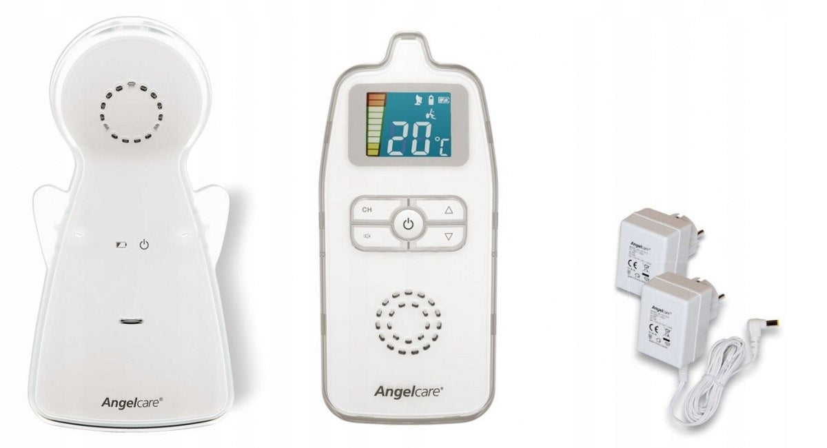 ANGELCARE AC423-D analogowa NIANIA ELEKTRONICZNA biały monitor dla dziecka z ładowarką i nadajnikiem