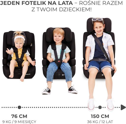 KINDERKRAFT SAFETY FIX 2 i-Size scaun auto 9-36kg gr 1/2/3 ISOFIX