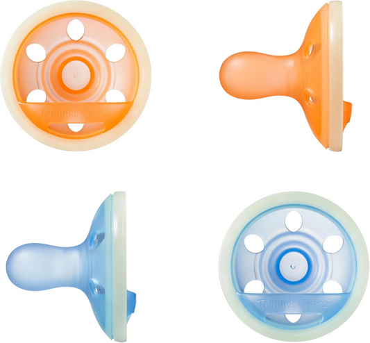 TOMMEE TIPPEE Breast Like smoczek uspokajający x4 6-18msc ŚWIECĄ